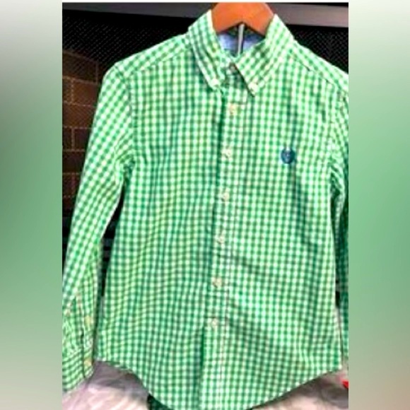 Chaps Green Gingham Button Down Shirt - Picture 1 of 4